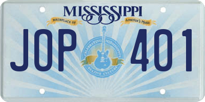 MS license plate JOP401