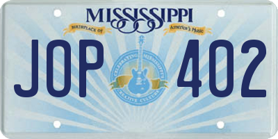 MS license plate JOP402