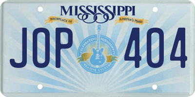 MS license plate JOP404