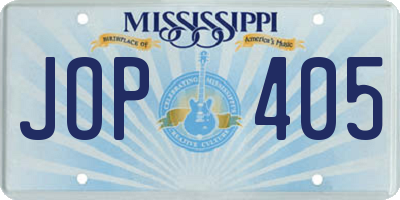 MS license plate JOP405