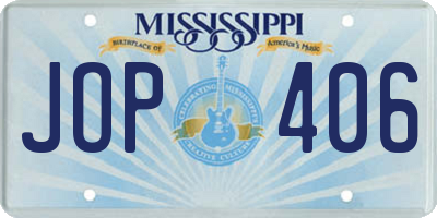 MS license plate JOP406