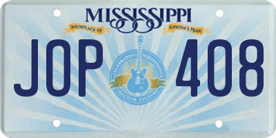 MS license plate JOP408