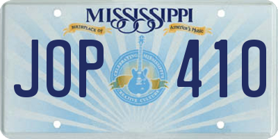 MS license plate JOP410
