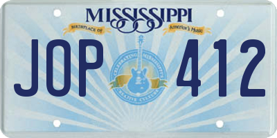 MS license plate JOP412