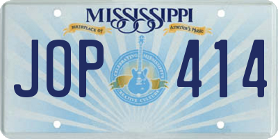 MS license plate JOP414