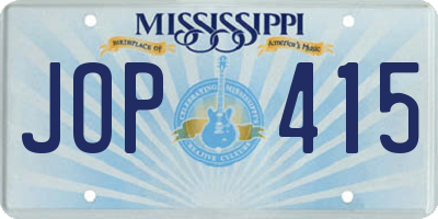 MS license plate JOP415
