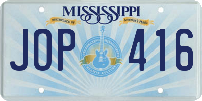 MS license plate JOP416