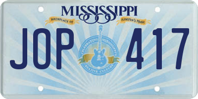 MS license plate JOP417