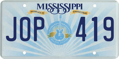 MS license plate JOP419