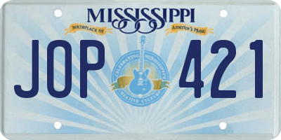 MS license plate JOP421