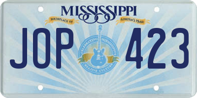 MS license plate JOP423