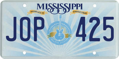 MS license plate JOP425