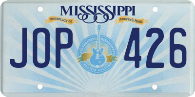 MS license plate JOP426