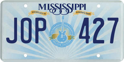 MS license plate JOP427