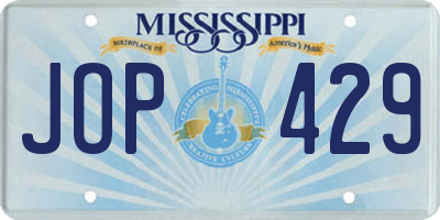 MS license plate JOP429