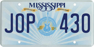 MS license plate JOP430