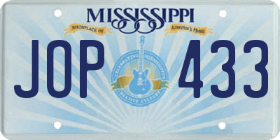 MS license plate JOP433