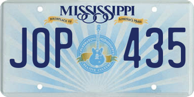 MS license plate JOP435