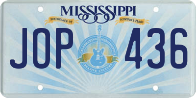 MS license plate JOP436