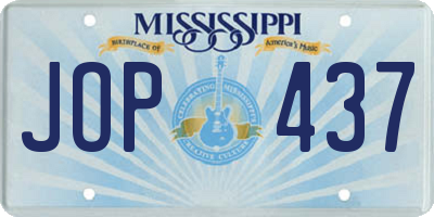 MS license plate JOP437