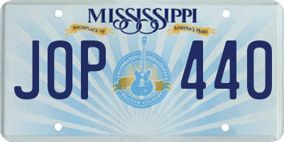 MS license plate JOP440