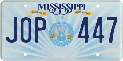 MS license plate JOP447
