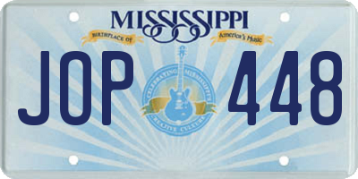MS license plate JOP448