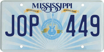 MS license plate JOP449