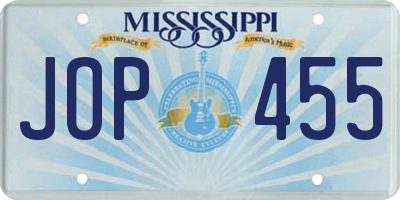 MS license plate JOP455