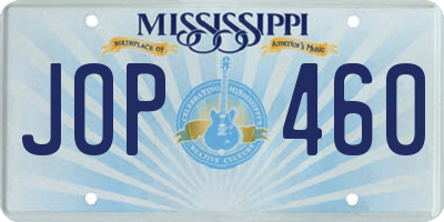 MS license plate JOP460