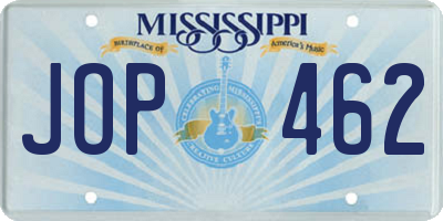 MS license plate JOP462