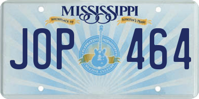 MS license plate JOP464