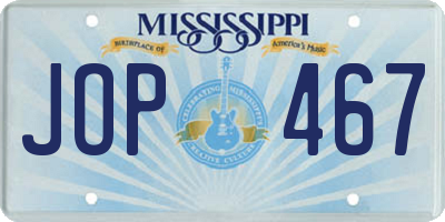 MS license plate JOP467