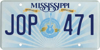 MS license plate JOP471