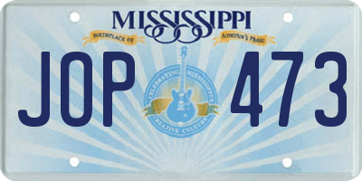 MS license plate JOP473