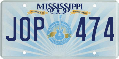 MS license plate JOP474