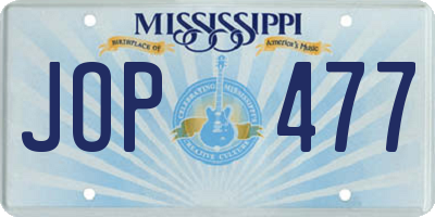 MS license plate JOP477
