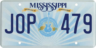 MS license plate JOP479