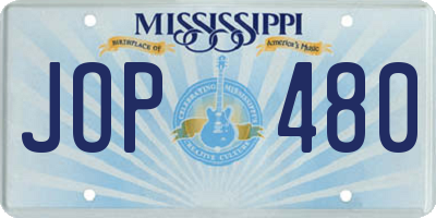 MS license plate JOP480