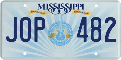 MS license plate JOP482