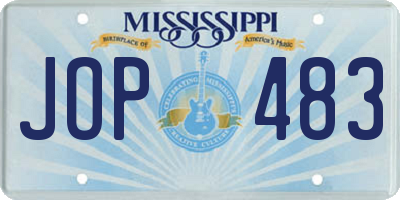 MS license plate JOP483