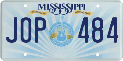 MS license plate JOP484