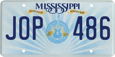 MS license plate JOP486