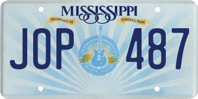 MS license plate JOP487