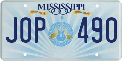 MS license plate JOP490
