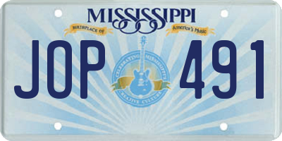 MS license plate JOP491