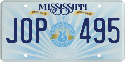 MS license plate JOP495