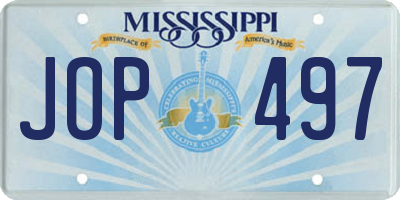 MS license plate JOP497