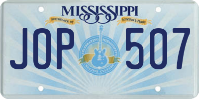 MS license plate JOP507