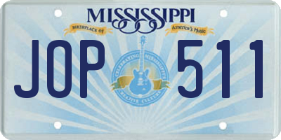 MS license plate JOP511